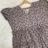 Frock Feeding Nighty, Free Size, Ankle Length, Tie-Up, Puff Sleeve Sleepwear in Softest Cotton Fabric (Bra Size 34"-38" | 50”-52″ length)